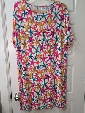 🌟 Soma Starfish Print Nightgown – Soft, Breezy & Beachy! 🌟 - Large